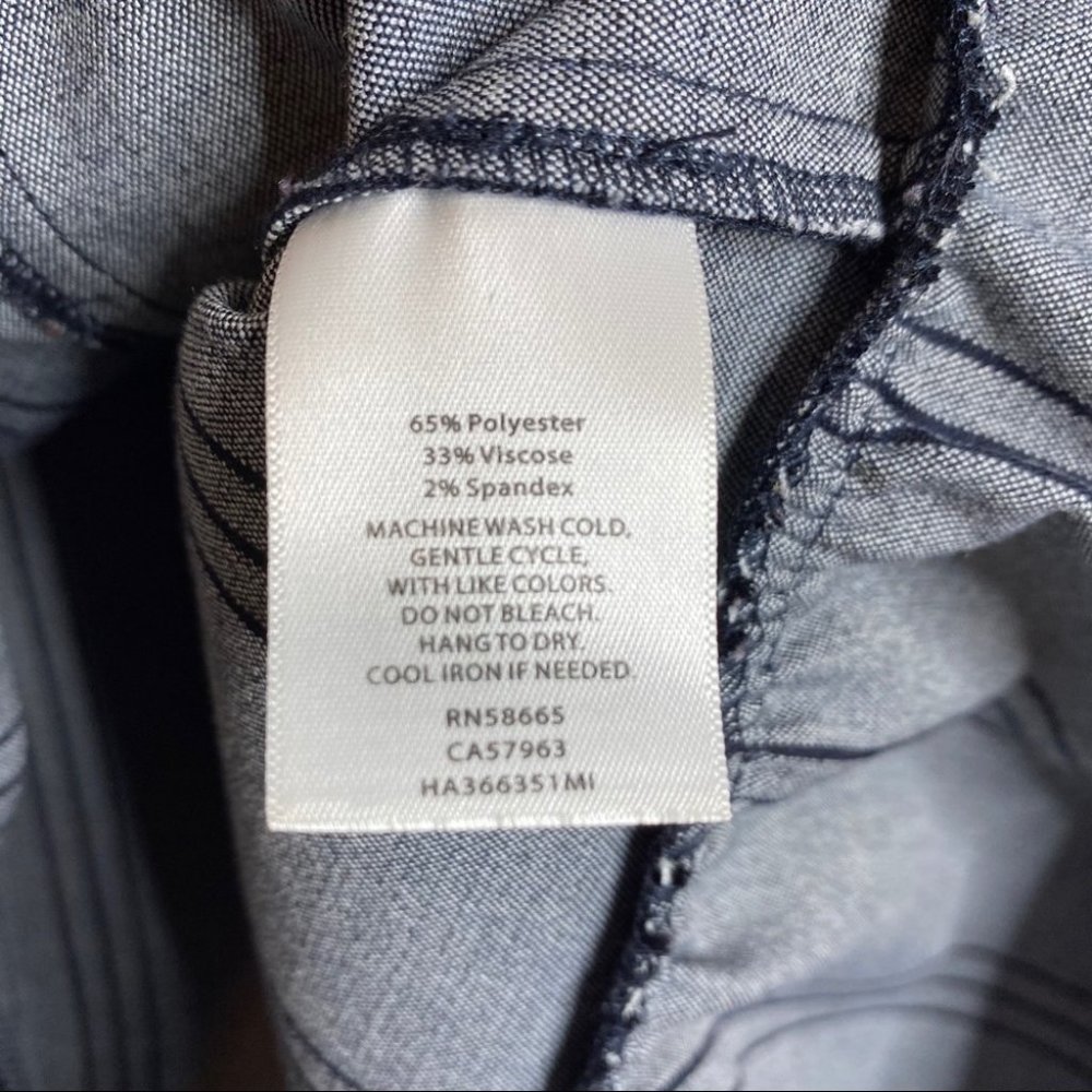 Halogen Navy Strioed Flounce Back Shift Dress - image 8